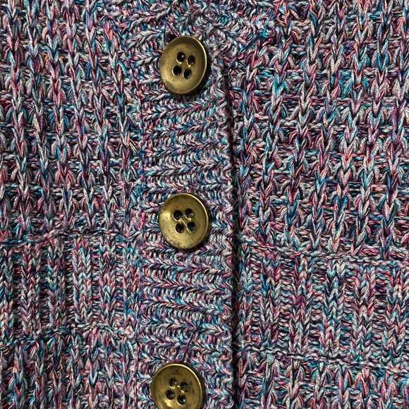 NWT - Style & Co. long sleeve multicolored button-down sweater coat, size XL - Picture 4 of 12